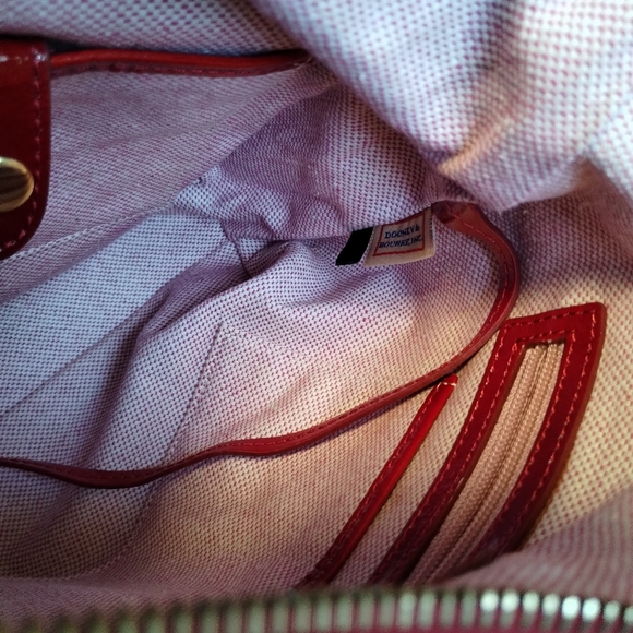 Dooney & Bourke Red Patent Leather Hobo Shoulder Bag - Picture 13 of 16